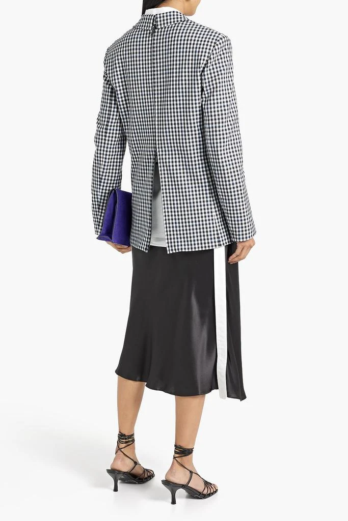 Tibi Zip-detailed gingham twill blazer 3