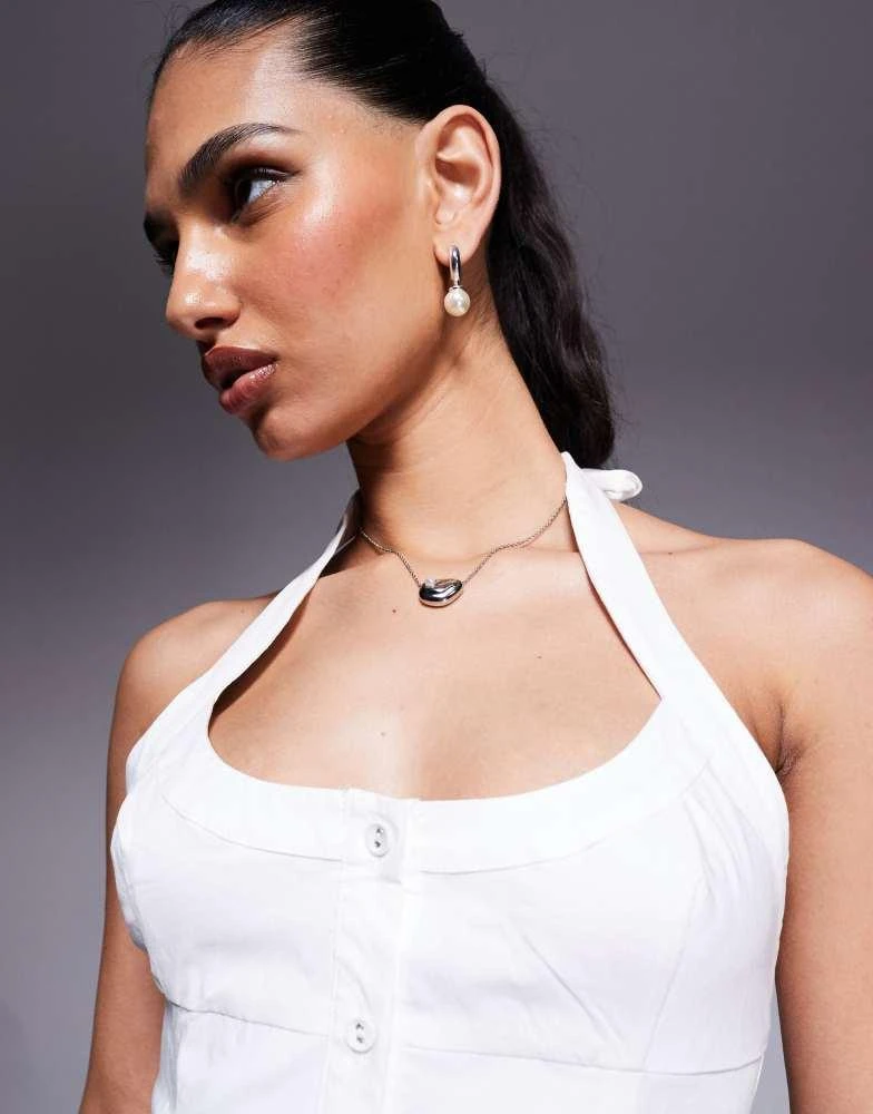 strapless open back dress Maeva Halter Mini Dress White