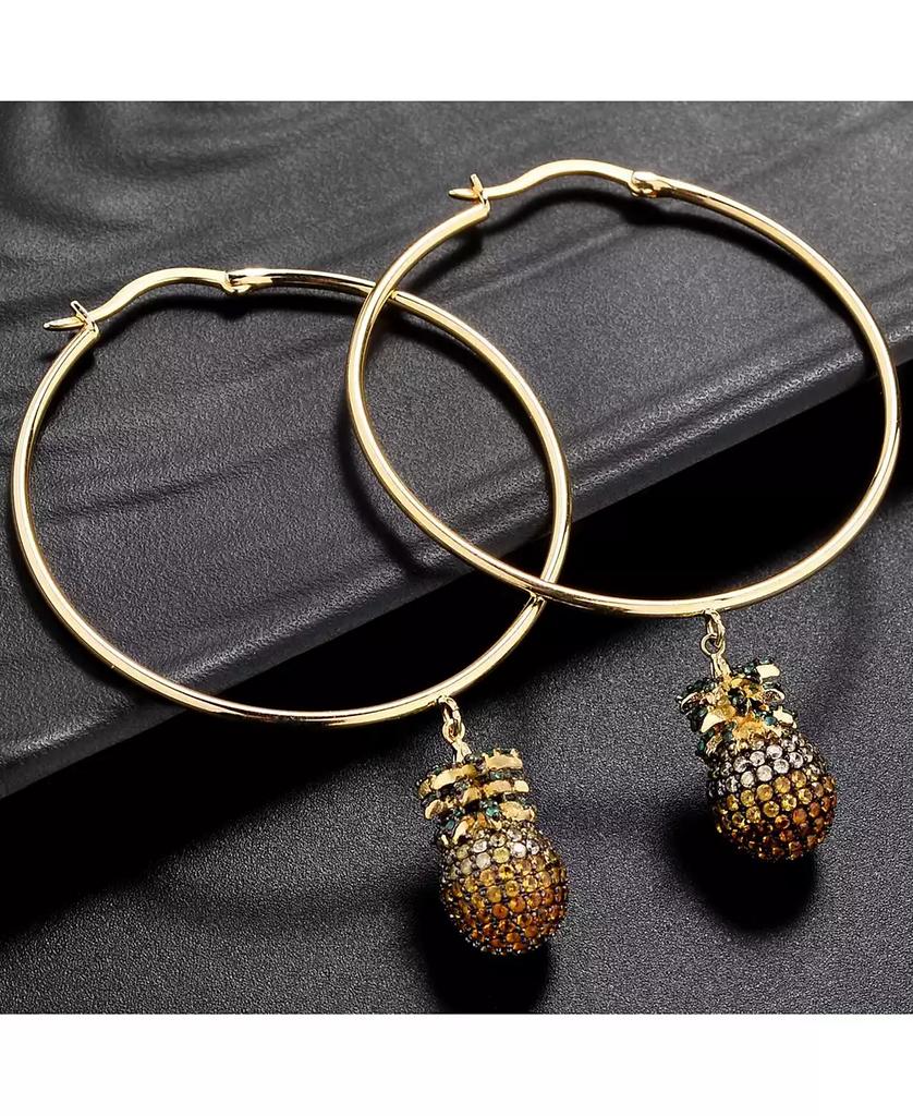 Noir Cubic Zirconia Pineapple Hoop Earring