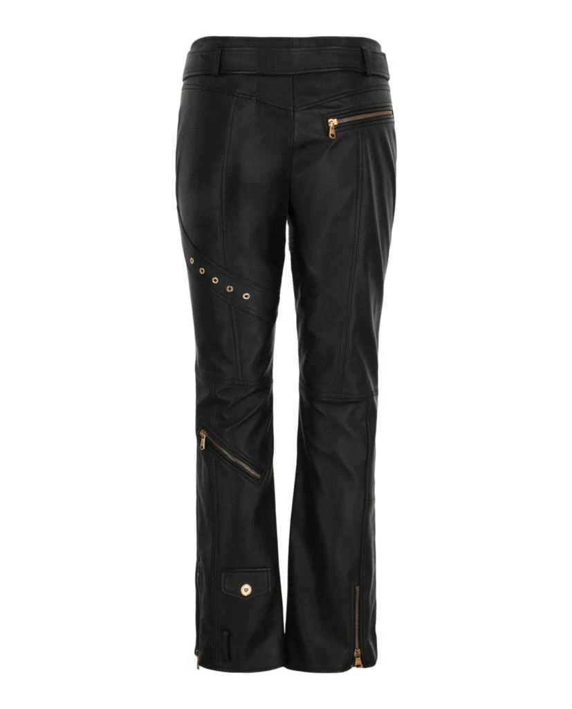Versace Zipper Detailed Leather Pants 2