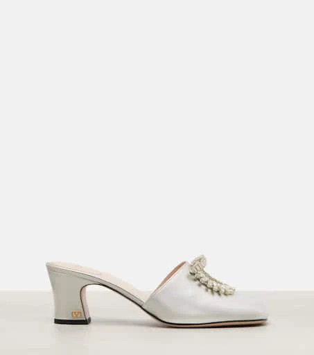 Valentino Adamantine 60 metallic leather mules 4