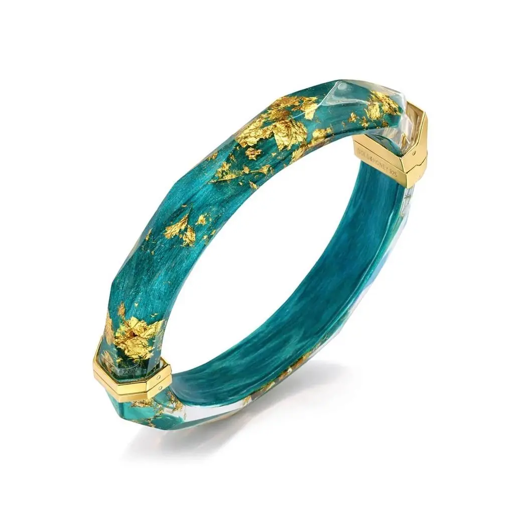 Gold & Honey Gold & Honey - Women's Thin Faceted Lucite Bangles