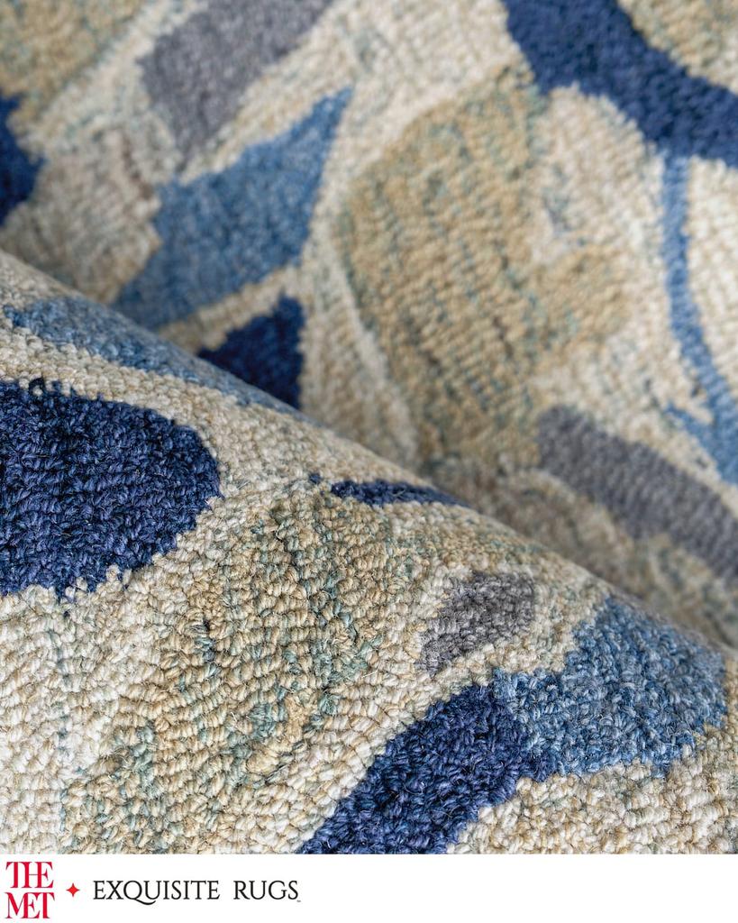 Exquisite Rugs Botanica Hand-Tufted Navy/Ivory Rug, 8' x 10'