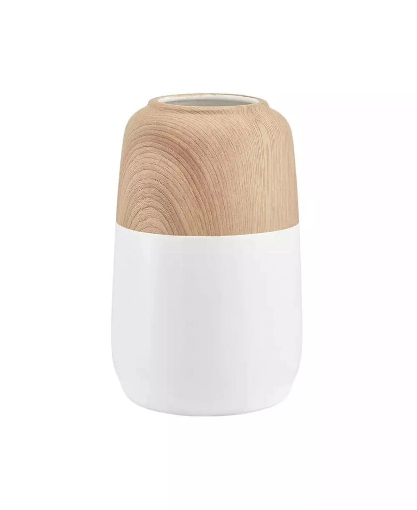 Danya B Nora Burk Two Tone Cylindrical Tabletop Vase - White and Beech