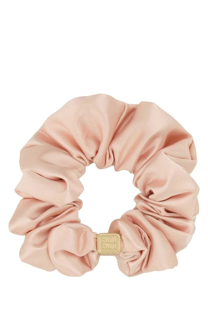Miu Miu Powder Pink Satin Scrunchie 1