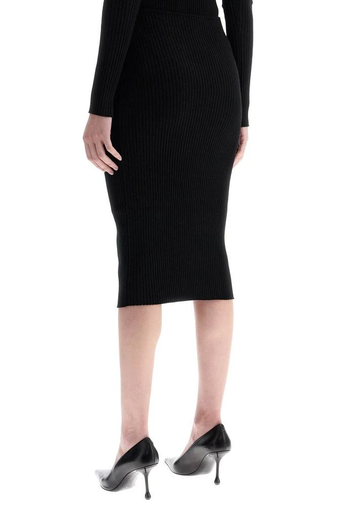 courreges Women's  Midi Skirt In Viscose And Polyester With Vertical Ribs 3