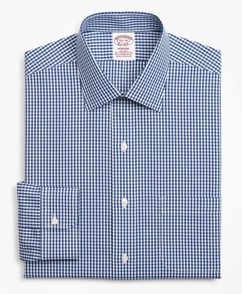 Brooks Brothers Stretch Madison Relaxed-Fit Dress Shirt, Non-Iron Gingham 4