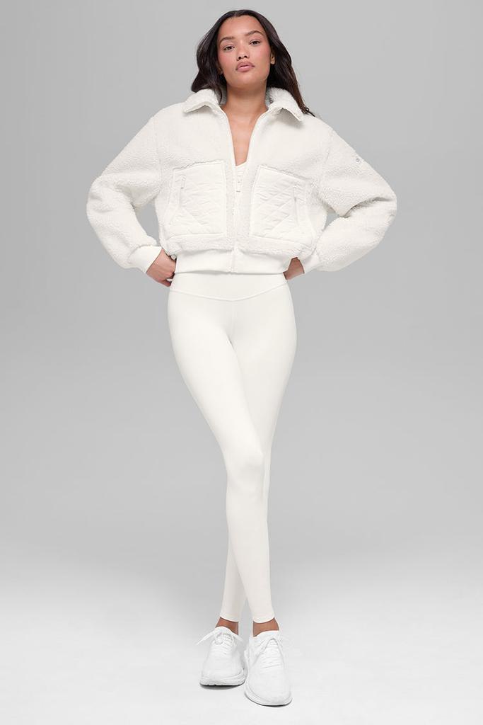 Alo Sherpa Edge Bomber - Ivory - Jackets - Free Shipping - BeyondStyle