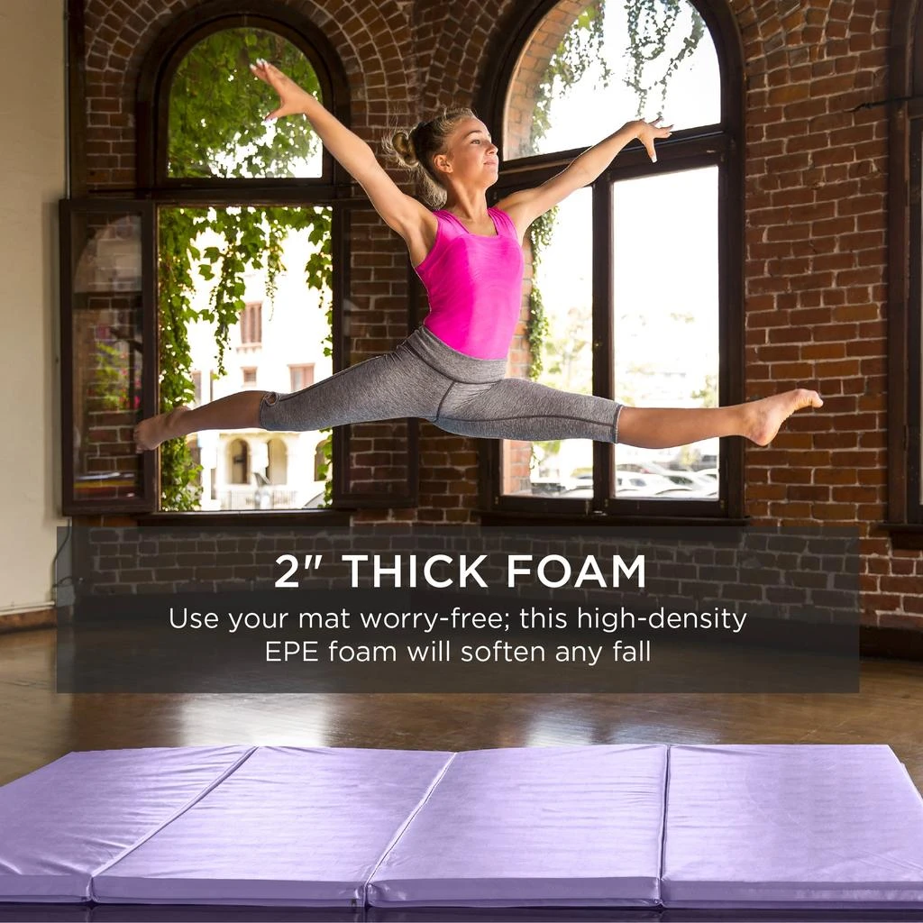 Best Choice Products 10ftx4ftx2in Folding Gymnastics Mat 4-Panel Exercise Workout Floor Mats w/ Handles 3