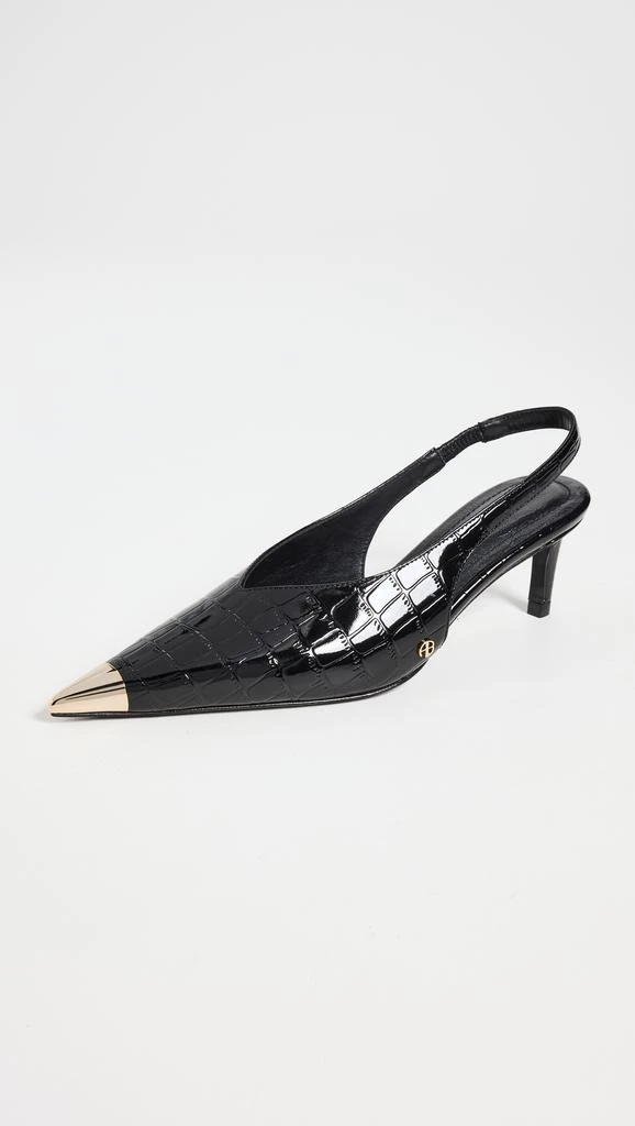ANINE BING Nina Heels with Metal Toe Cap Slingbacks 1