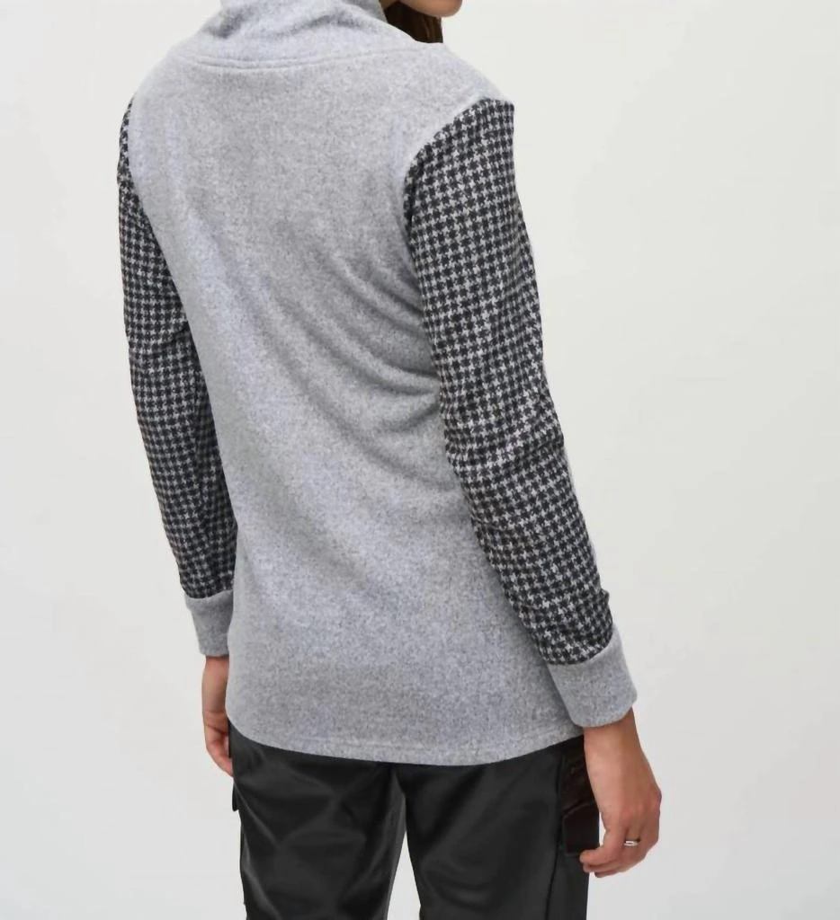 JOSEPH RIBKOFF Joseph Ribkoff - Cowl Neck Houndstooth Tunic Sweater 2