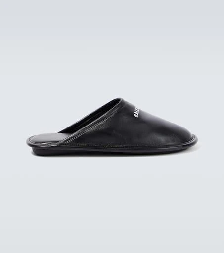 Balenciaga Logo leather slippers 1