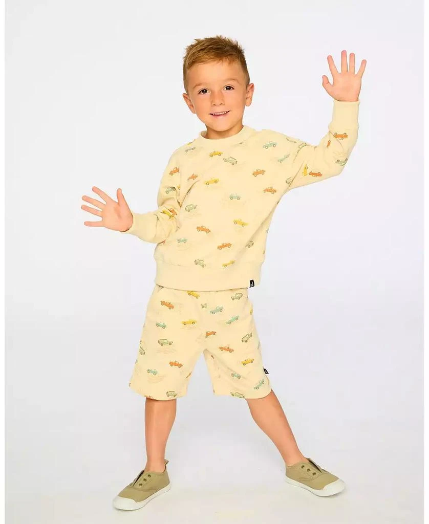 Deux par Deux Big Boys French Terry Shorts Beige Jeep Print 3