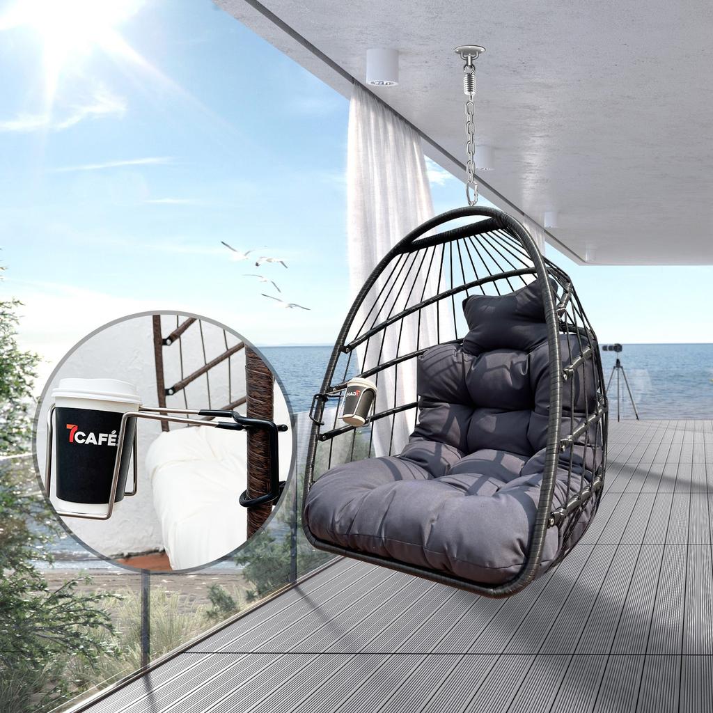 Streamdale Furniture Streamdale Indoor/Outdoor Egg Hammock Chair with Foldable Frame