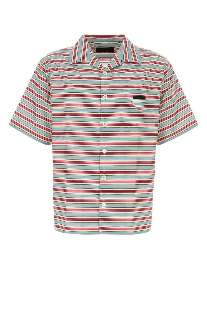 Prada Prada Striped Short Sleeved Bowling Shirt 1