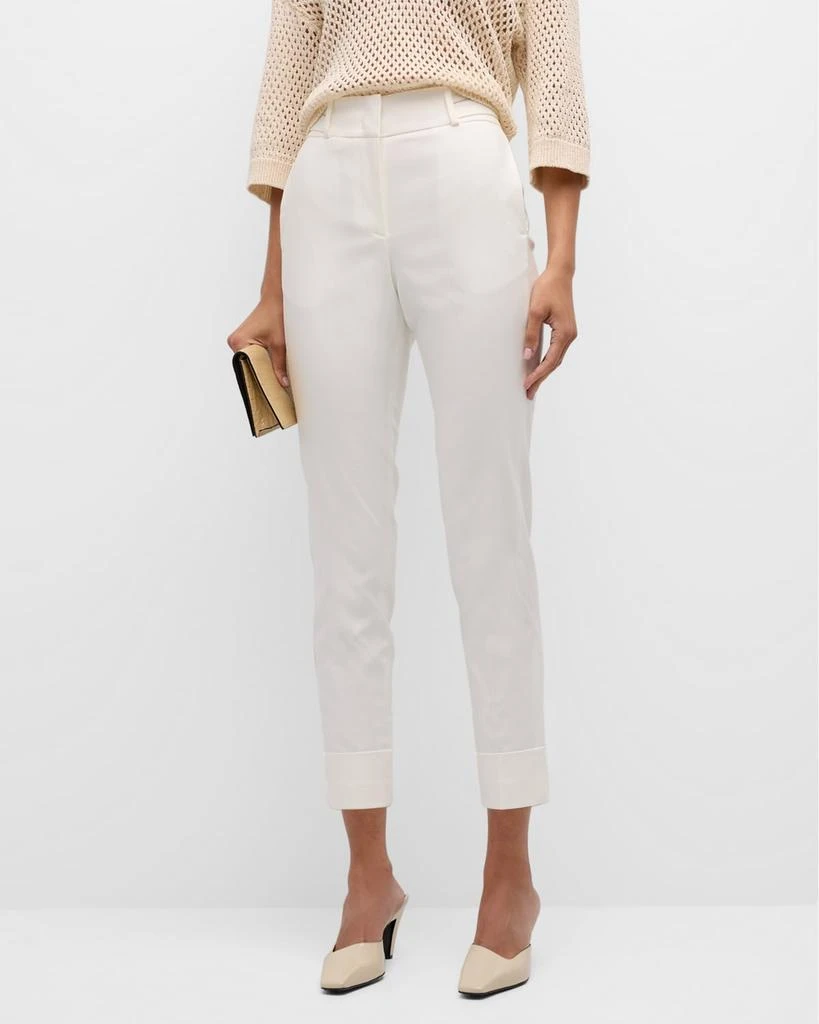 Peserico Cropped Chain-Embellished High-Rise Pants 1