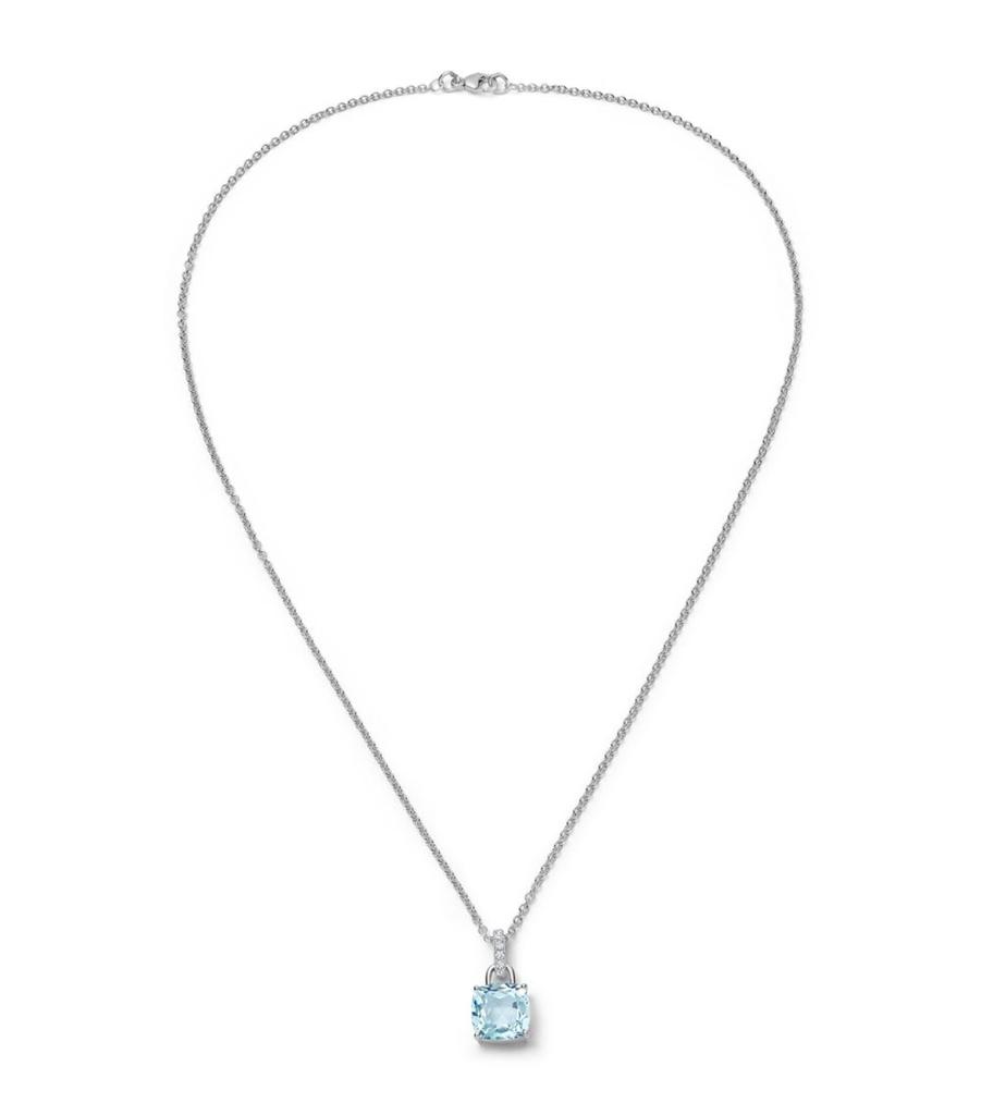 Kiki McDonough White Gold, Diamond and Blue Topaz Kiki Classics Necklace