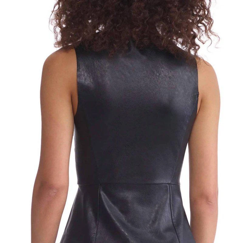 Commando Faux Leather Peplum Shell Top 2