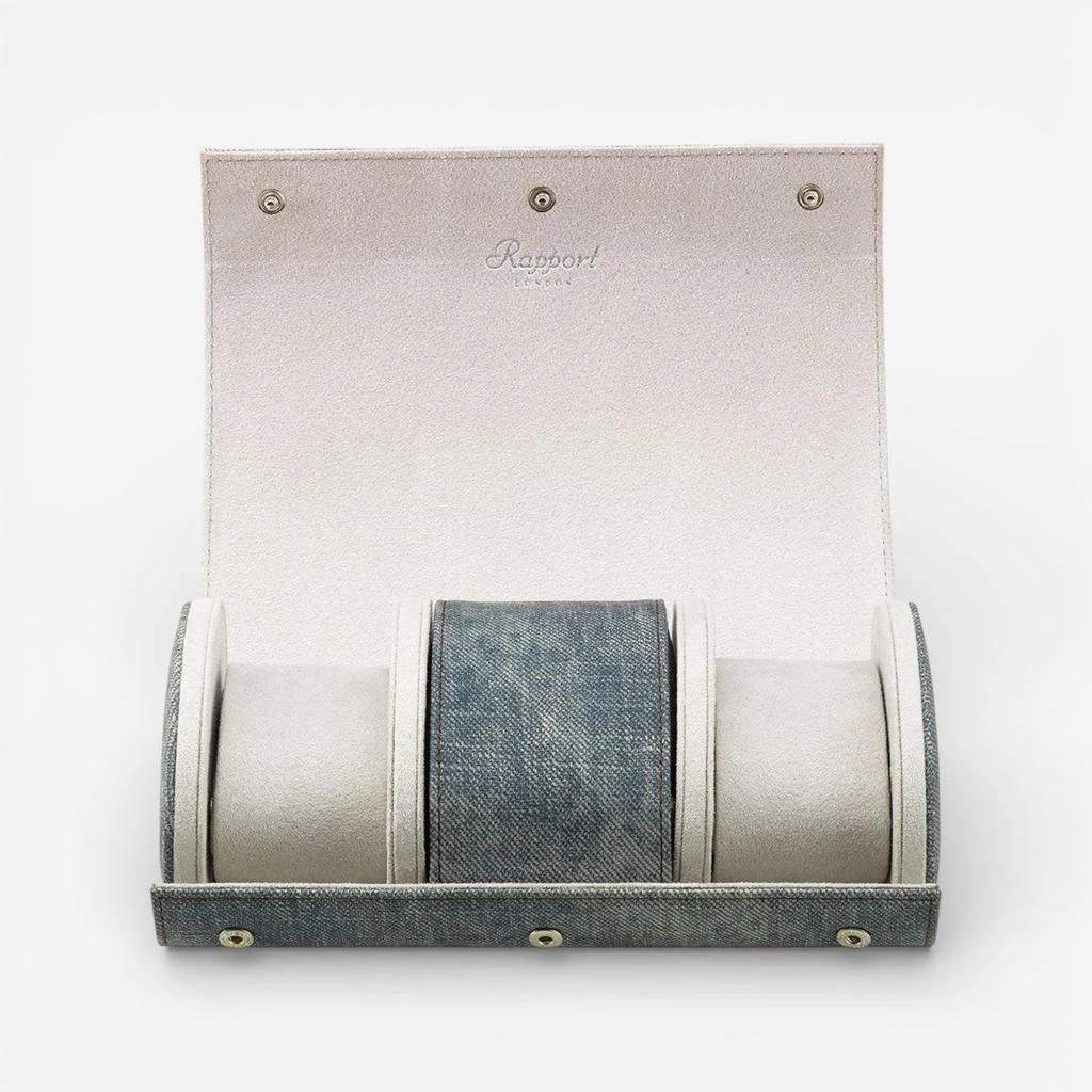 Rapport Rapport Soho Leather Stone Washed Three-Watch Roll D312