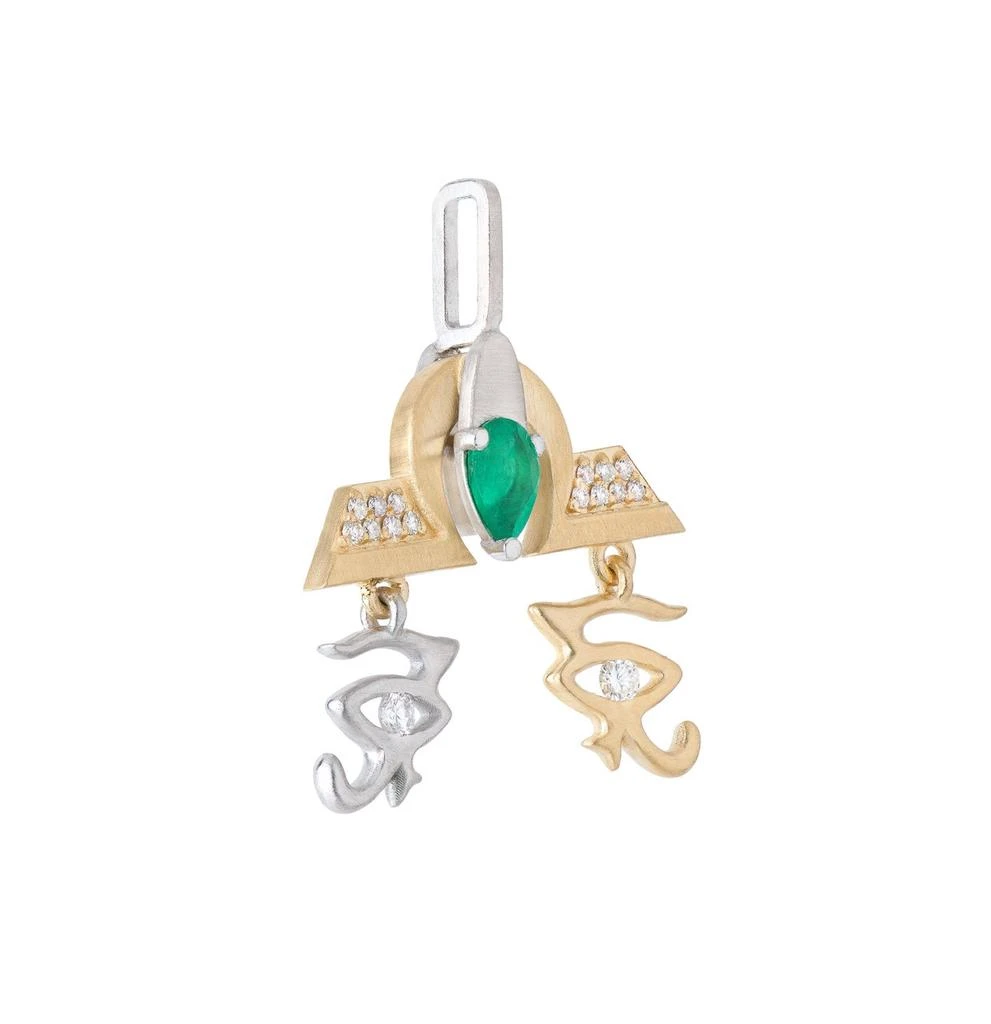 Mozafarian Diamond and emerald libra pendant 3