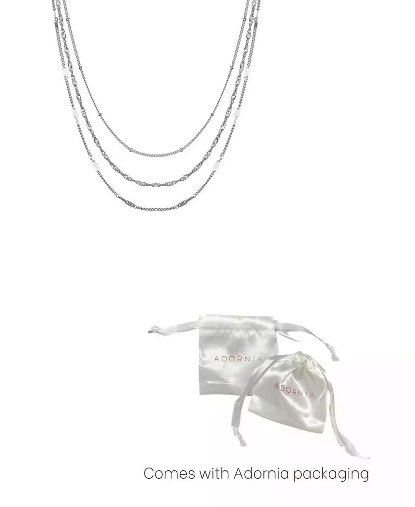 ADORNIA Silver 3-Chain Necklace Set 3
