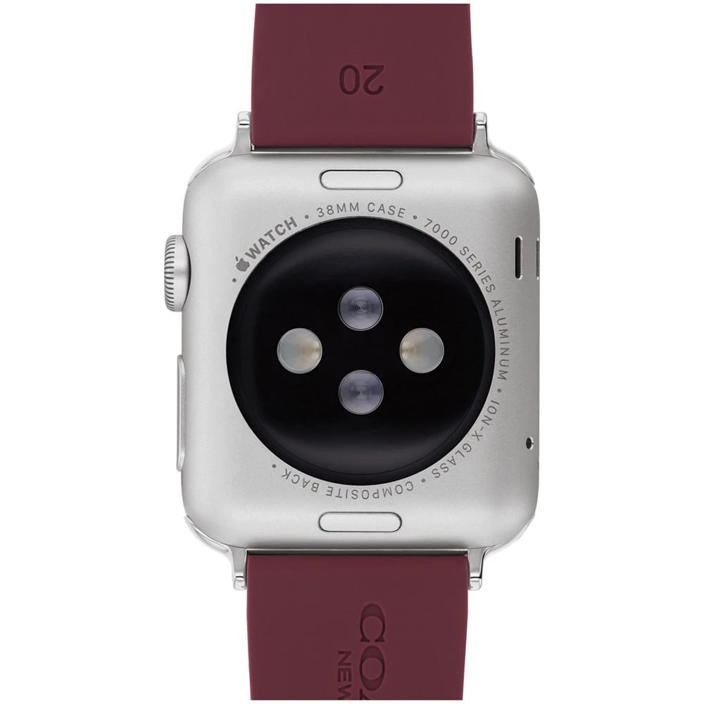 COACH Burgundy Silicone Strap for 38, 40, 41mm Apple Watch 3