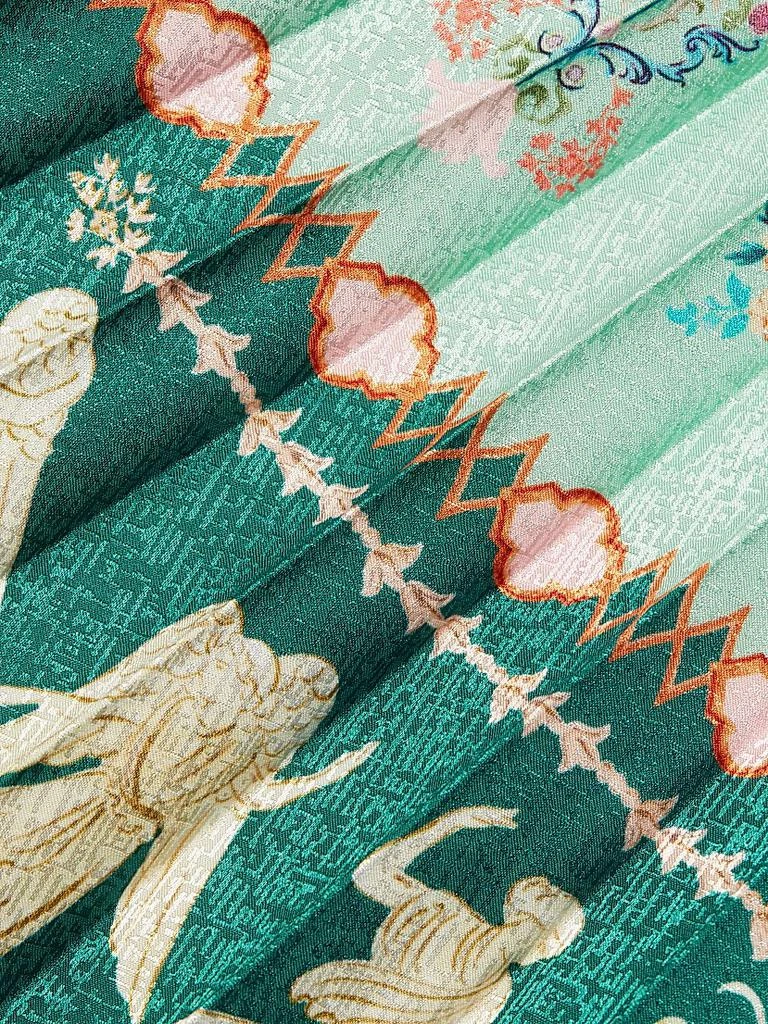 Saloni Kim Printed Pleated Midi-Skirt 7