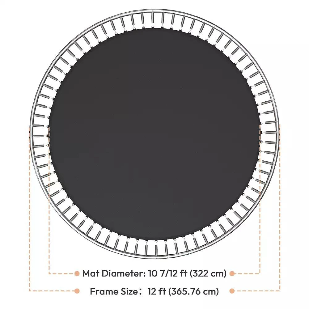 Yescom Trampoline Mat 
Pad Replacement Kit with 72 V-Hooks Fits 12 ft Trampoline Frame 6