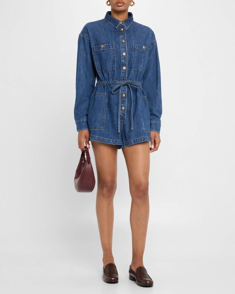 Paige Madigan Long-Sleeve Denim Romper 4