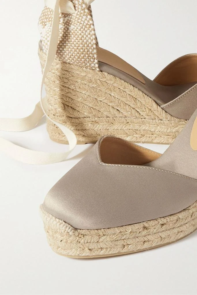 CASTAÑER Chiara 80 satin and canvas wedge espadrilles 4