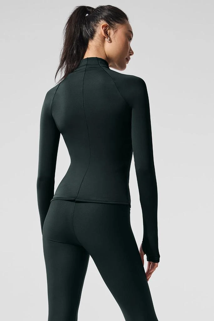 Alo Airlift Winter Warm 1/4 Zip Long Sleeve - Charcoal Green 2