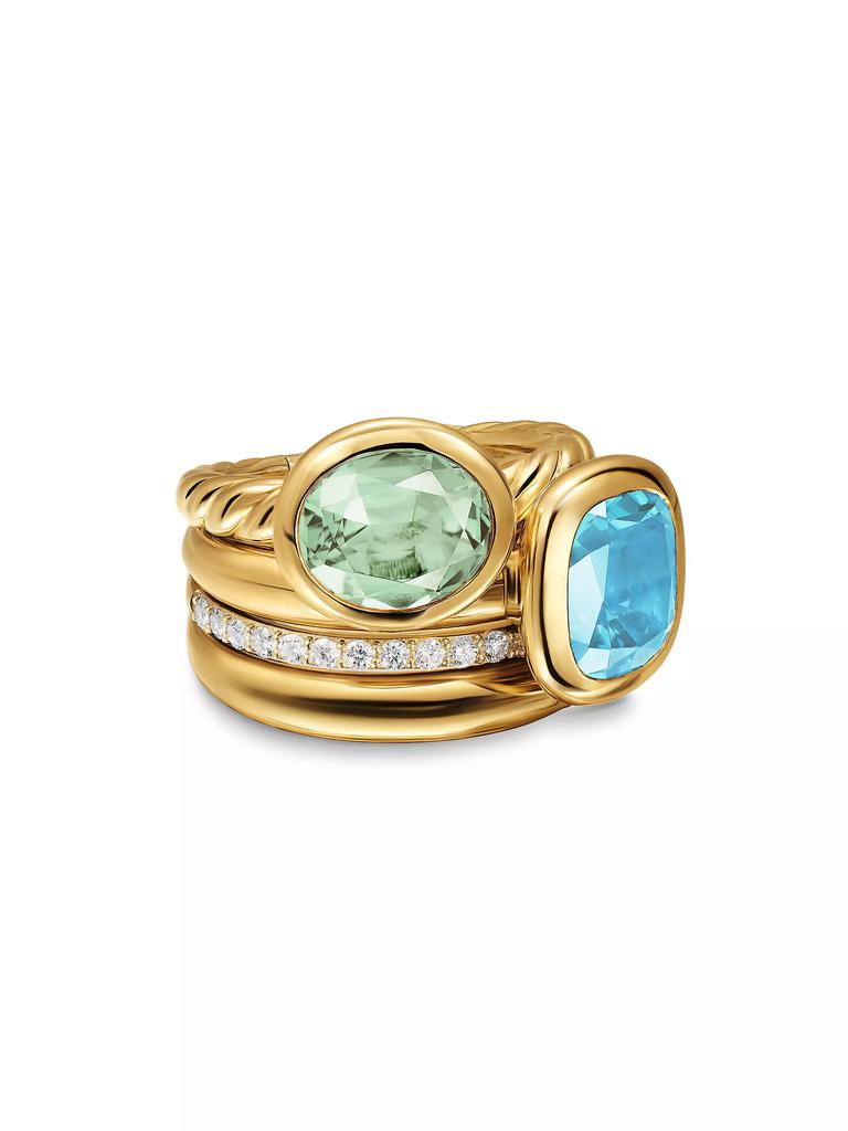 David Yurman DY Mercer Two Stone Cocktail Ring in 18K Yellow Gold