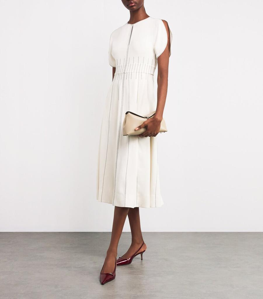 ME+EM Contrast-Stitch Midi Dress