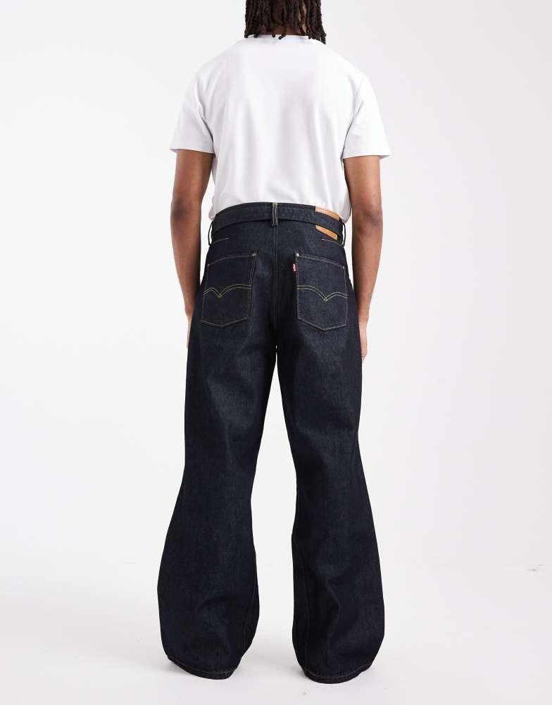 Shop Levi's twisted baggy jeans in dark indigo on Sale at