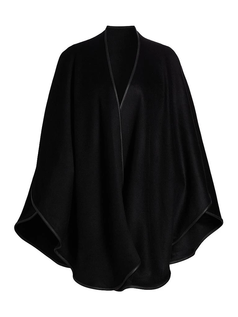 Sofia Cashmere Leather-Trim Reversible Cashmere Cape 1