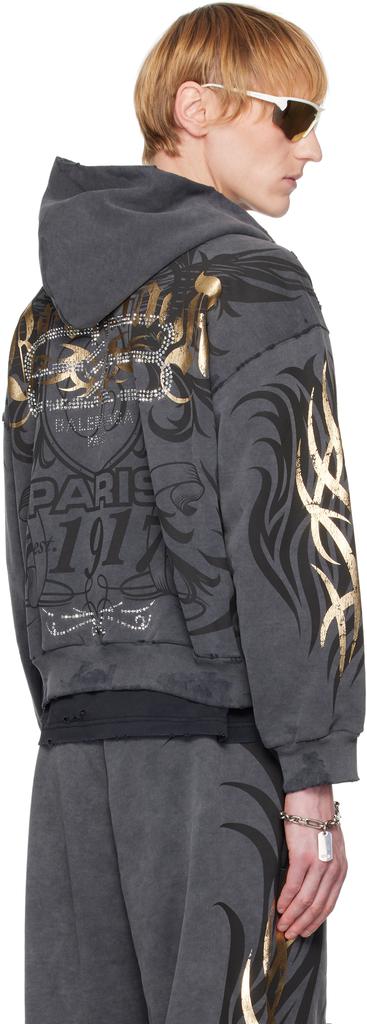BALENCIAGA TACKYGOLD ジップアップ HOODIE 最終値下げ Balenciaga Gray Tacky Gold Zip-Up Hoodie - Hoodies - Free Shipping