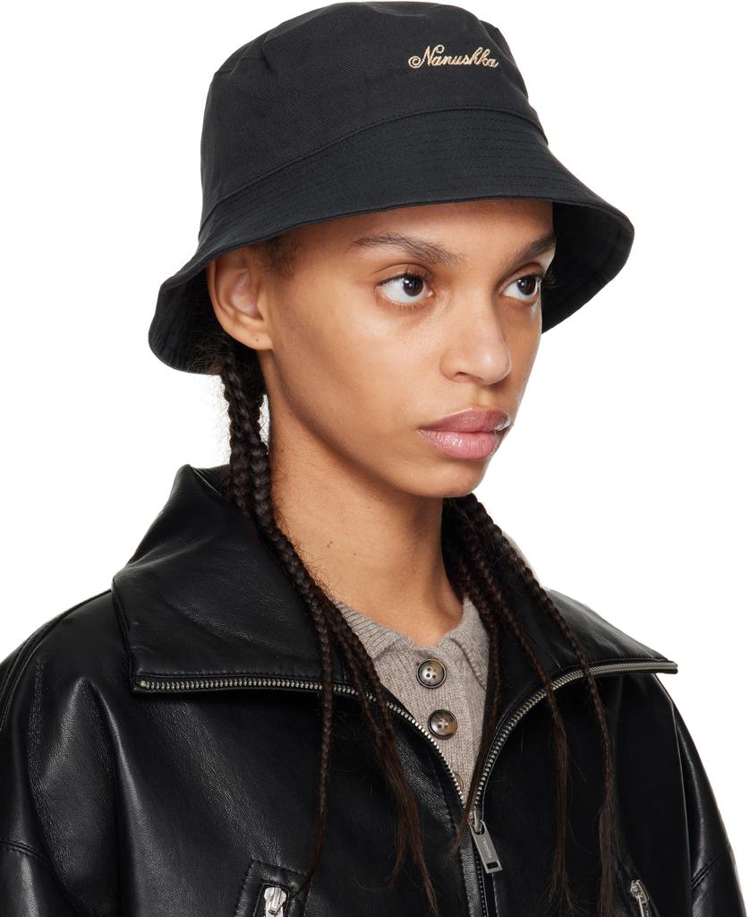 Nanushka Black Caran Bucket Hat