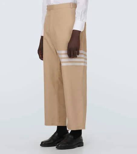 Thom Browne 4-Bar cropped cotton straight pants 3