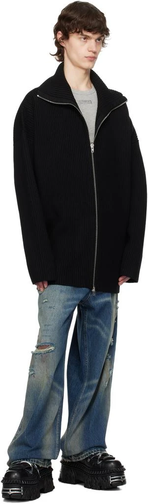 Vetements Black Zip-Up Sweater 4