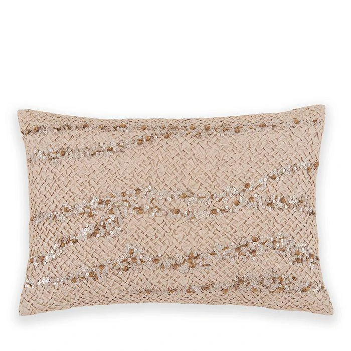 Donna Karan Hand Smocked Sequins Decorative Pillow, 14" x 20"