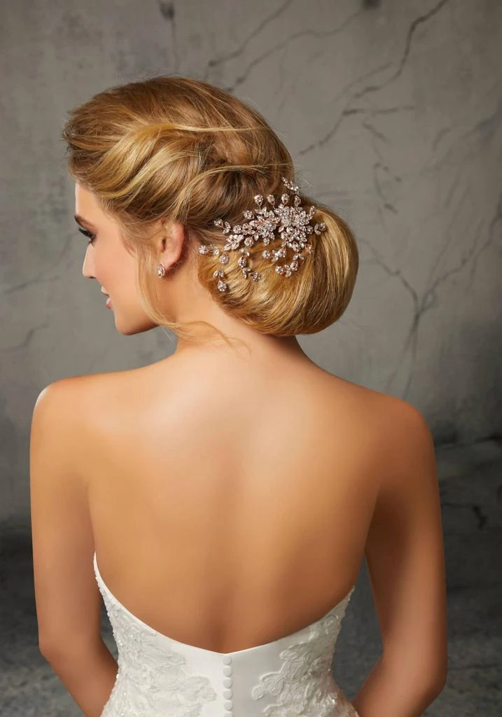 Shop Rhinestone Hair Clip In Rose Gold on Sale at  display picture 1