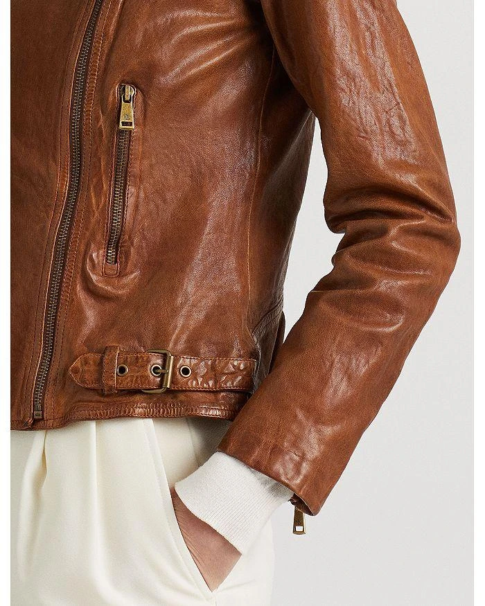 Ralph Lauren Burnished Leather Moto Jacket 7