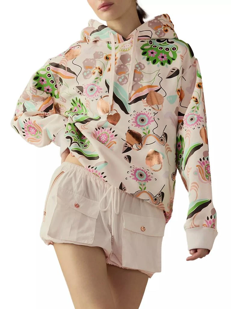 Cynthia Rowley Floral Drawstring Hoodie 5