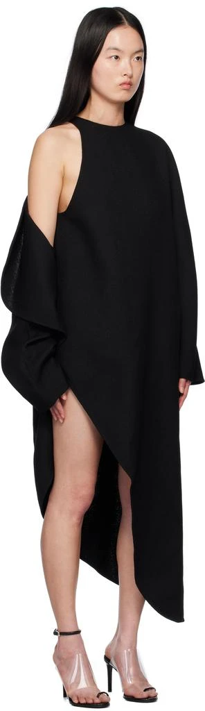 Alaïa Black Wool Gazar Wrap Coat 2
