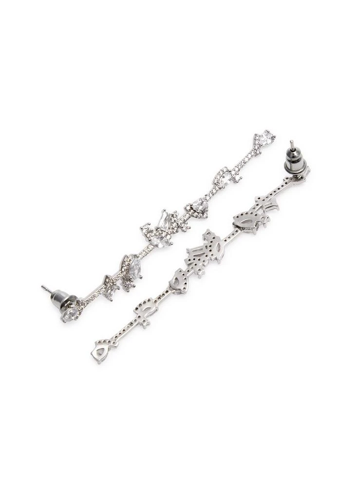 FALLON Staggered rhodium-plated drop earrings  3