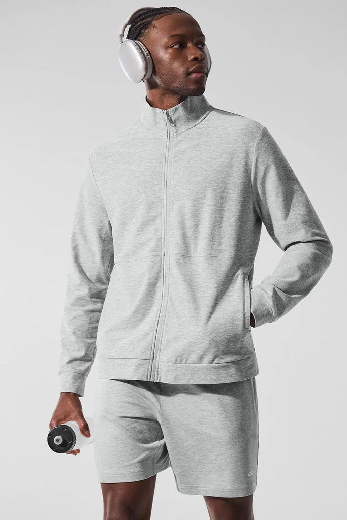 Alo Conquer Max Mock Neck Full Zip - Athletic Heather Grey 5