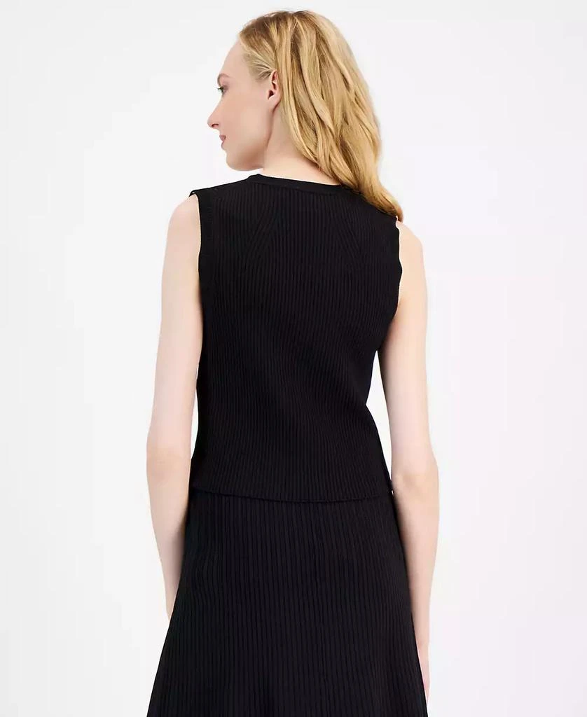Anne Klein Women's Knit Fitted V-Neck Vest 2