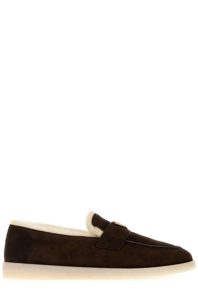 Prada Prada Logo Plaque Slip-On Loafers 1