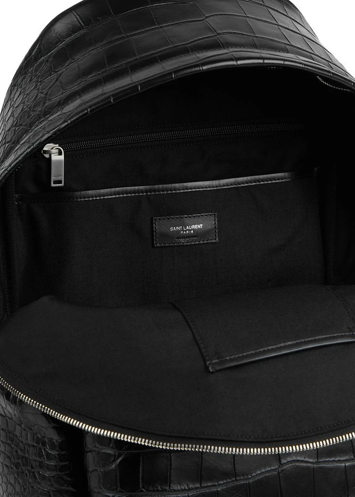 Yves Saint Laurent City crocodile-effect leather backpack 4