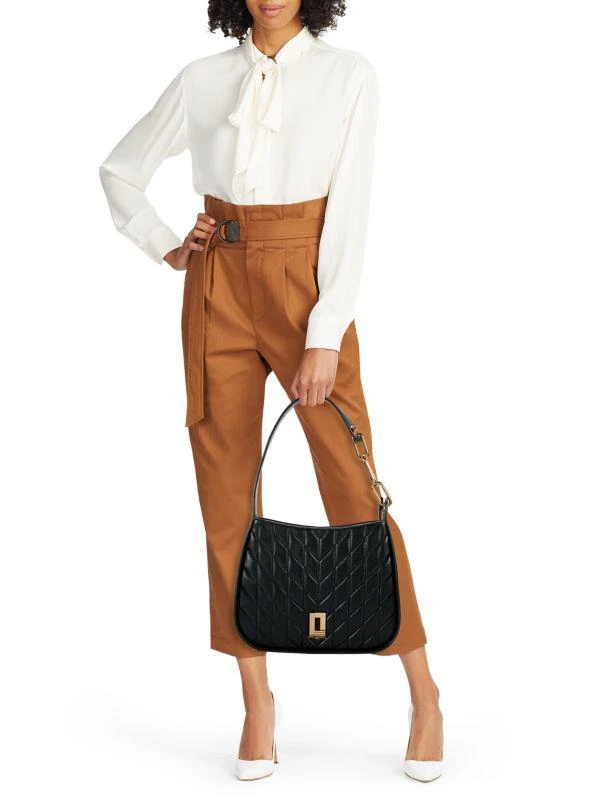 Karl Lagerfeld Paris Lafayette Quilted Leather Hobo Bag 2